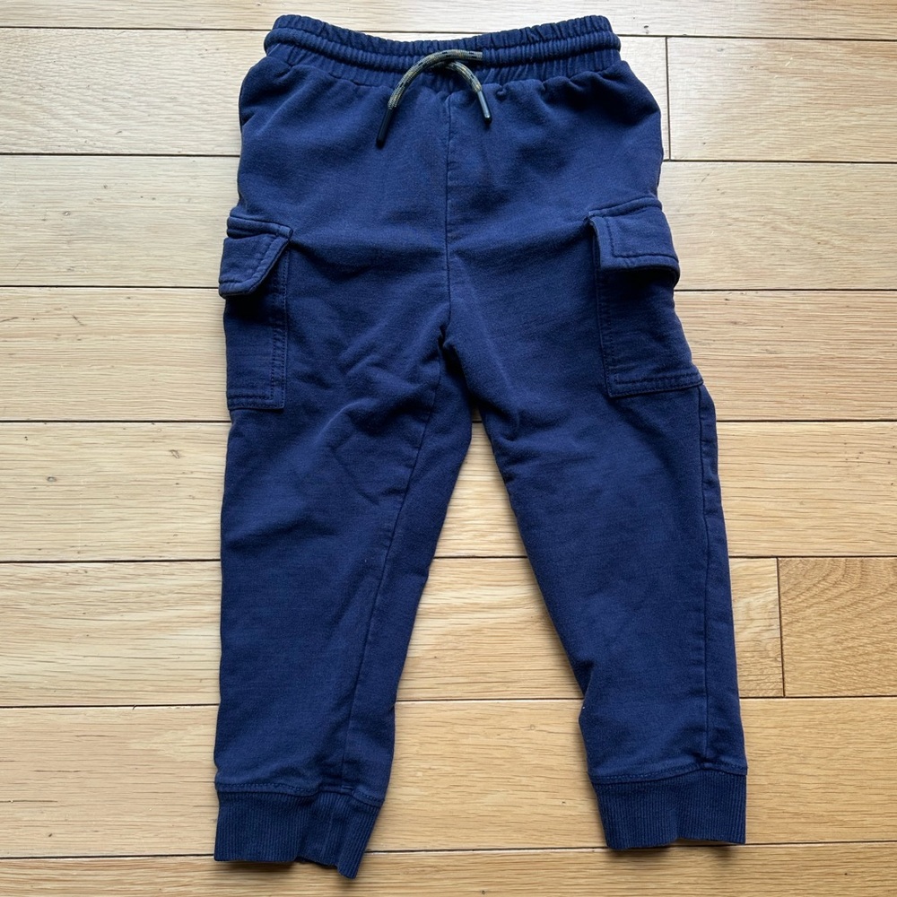 Navy Kids Cargo Joggers